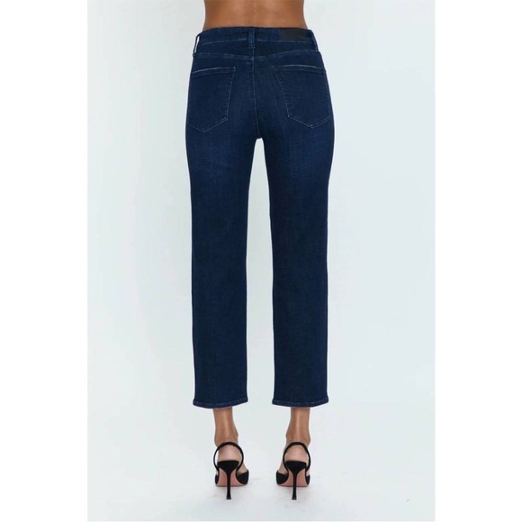 PISTOLA monroe cigarette crop high rise straight leg jeans dark wash size 32 - Picture 3 of 15